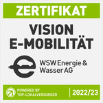 WSW Energie & Wasser AG Siegel und Auszeichnung Vision Emobilität 2023
