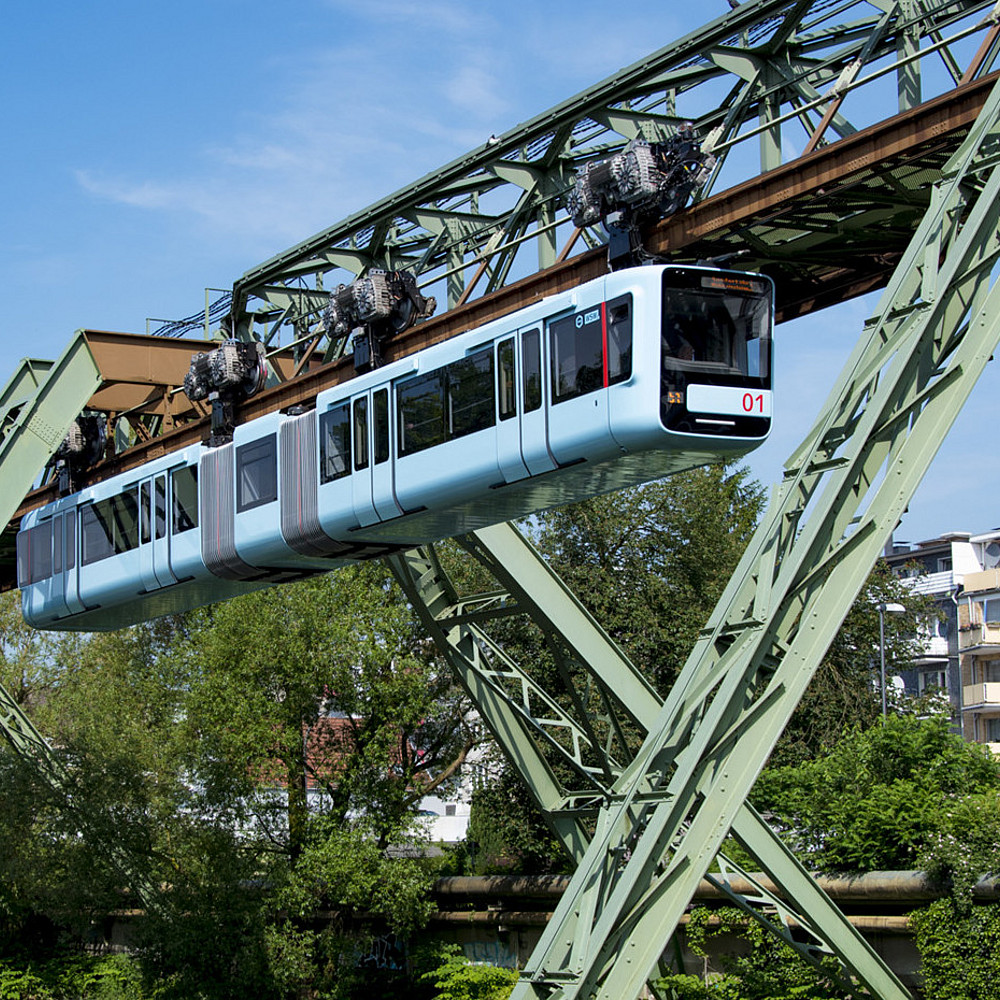 Wuppertaler Schwebebahn, himmelblaue Schwebebahn der Generation 15