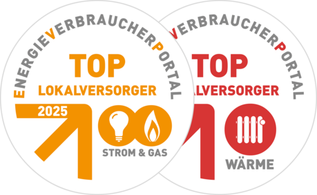 Auszeichnung WSW Toplokalversorger Strom Gas Warme 2025 Guetesiegel der Energieverbraucherportal fuer die WSW als Top Lokalversorger fuer Strom Gas Waerme 2025