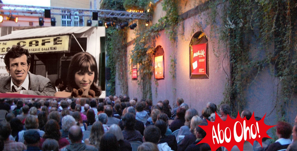 Terrasse von der alten Feuerwache an der Gathe mit Publikum für Talflimmern Open-Air-Sommerkino