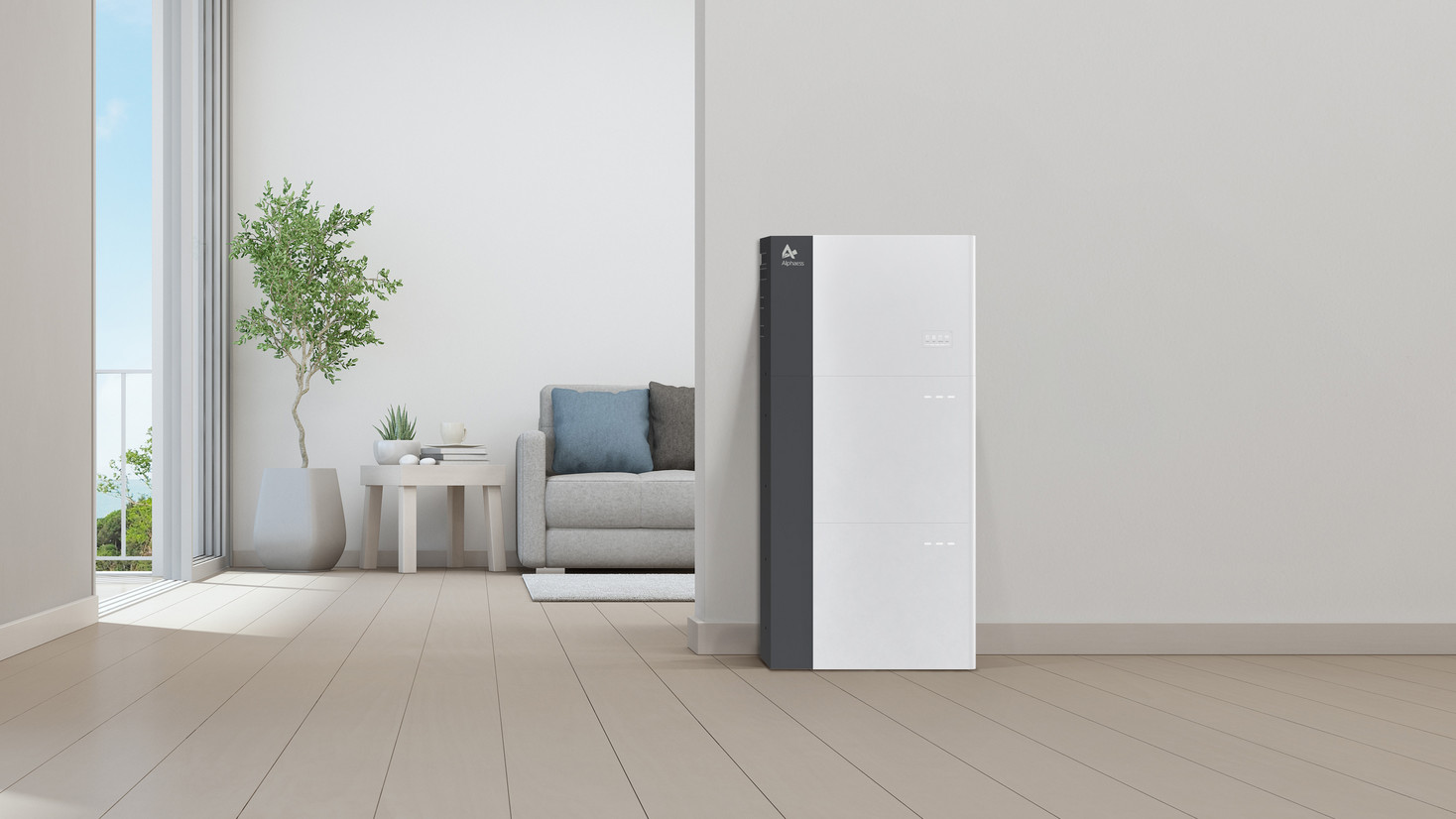 Ein Solarspeicher, der in einer Wohnung steht
