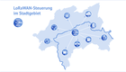 WSW Digital Infokarte, die die Einsatzgebiete von LoRaWAN-Anwendungsgebieten in Wuppertal zeigt