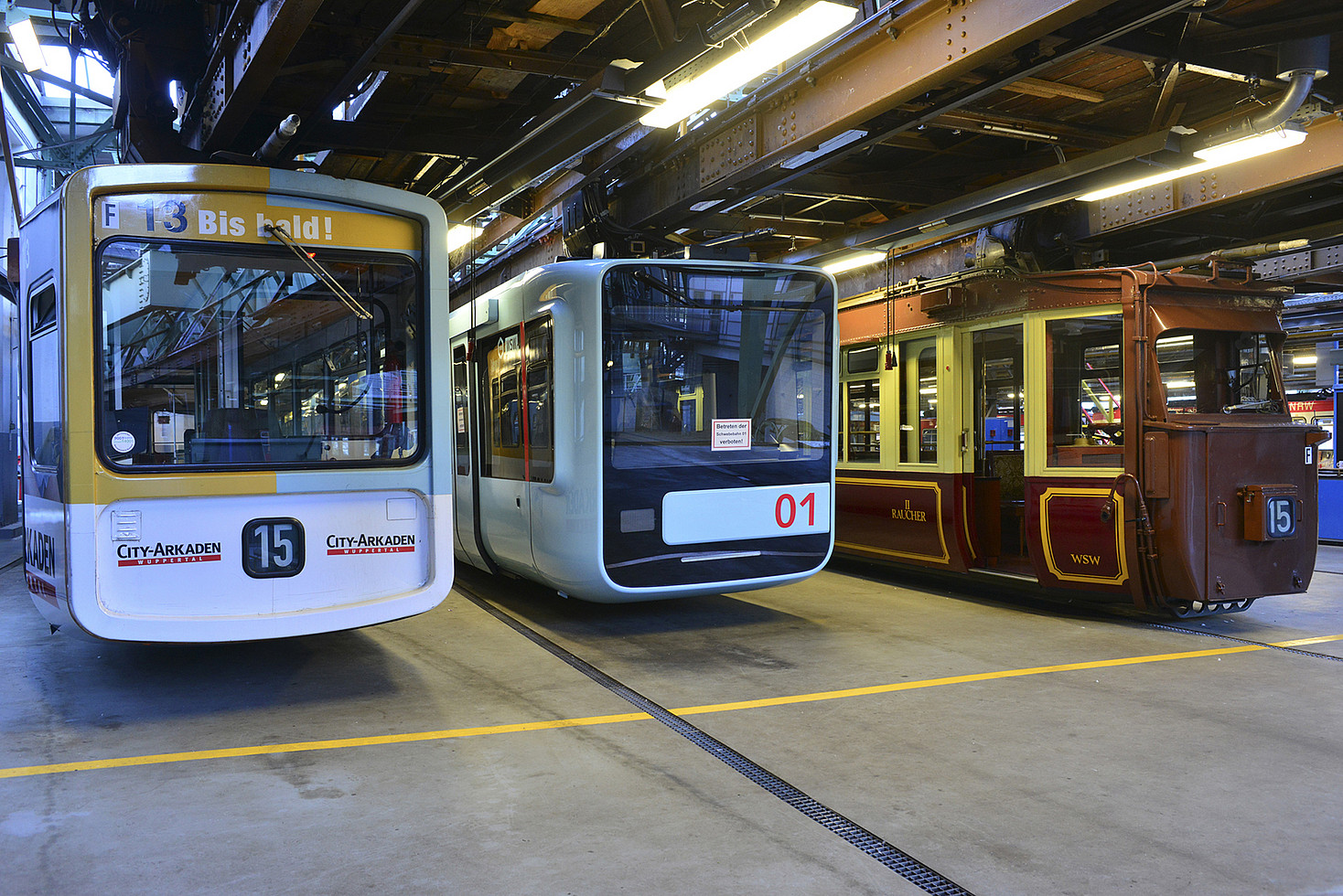 Die drei Generationen der Schwebebahnwagen